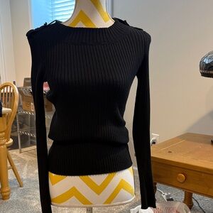 Banana Republic Black Ribbed Knit Sweater